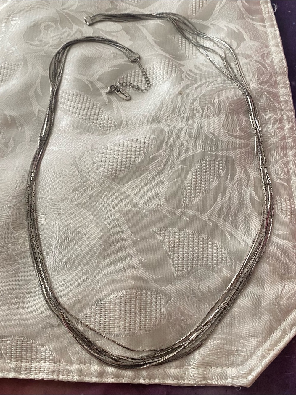 READ Jules B 34” Multi Strand 8 Strands Silver Tone Necklace Clasp Broken